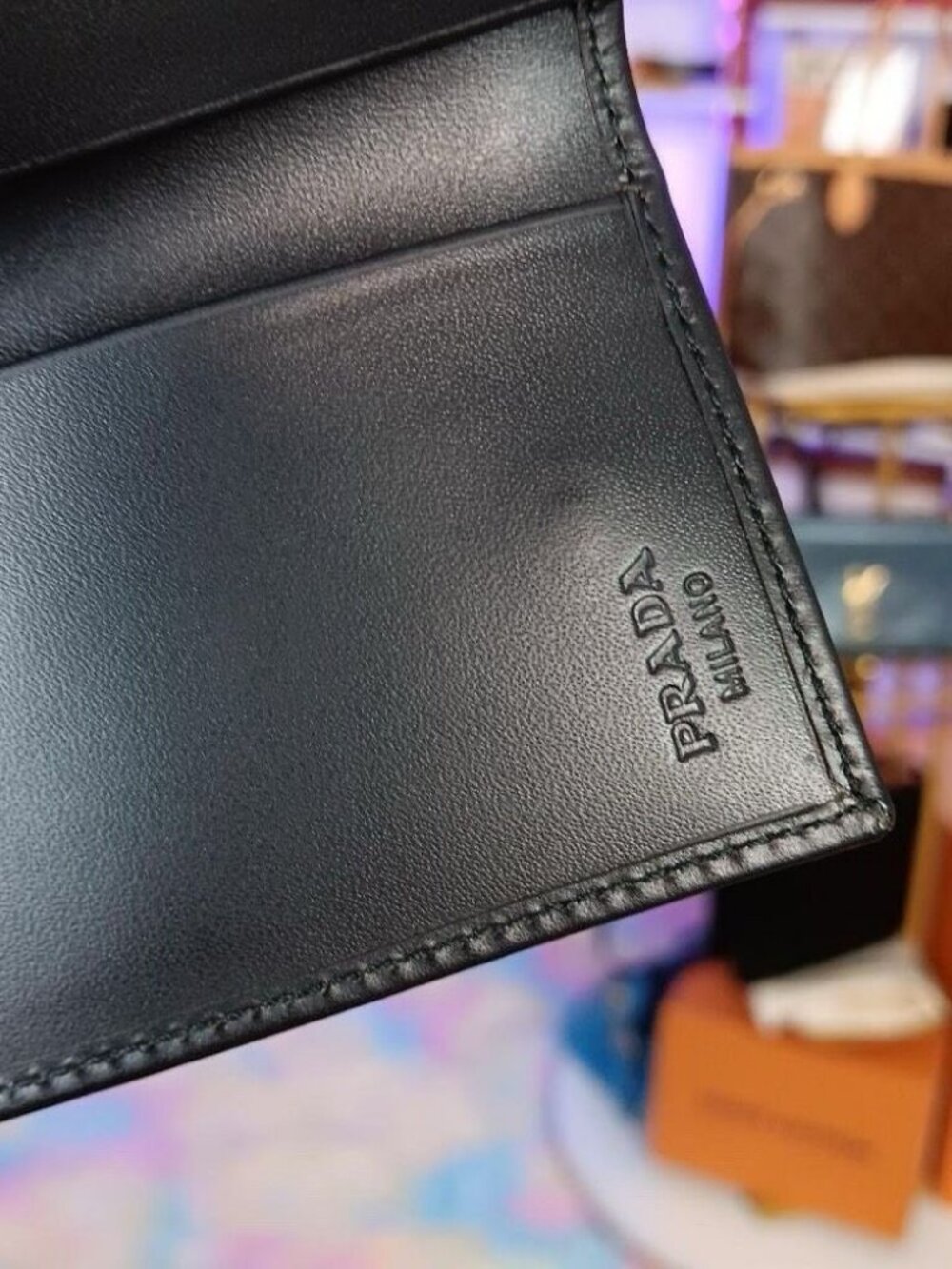 Prada Black Smooth Leather 6 Silver Ring Key Case Pouch - Picture 8 of 10